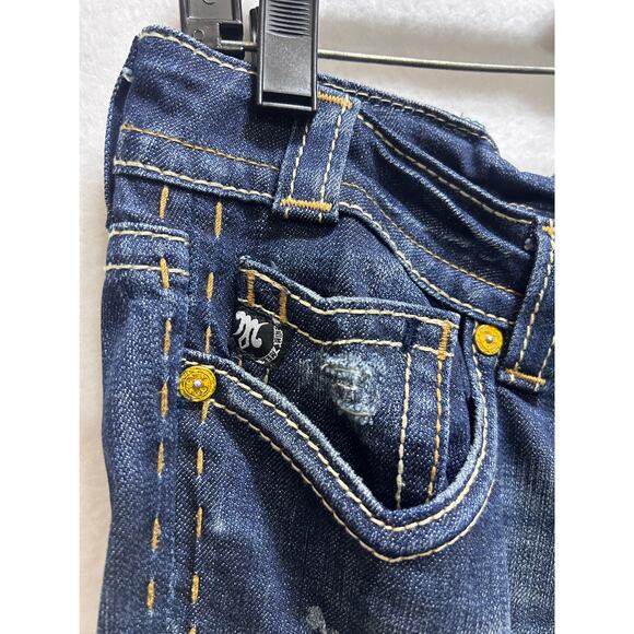 Mek Denim USA Oakaca Bootcut Jeans 28x34 Distressed Grunge Low Rise Boho Western - Picture 7 of 10